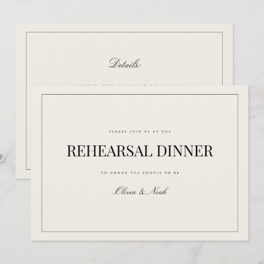 Modern & Elegant Beige Repetitie Diner Kaart (Voorkant / Achterkant)
