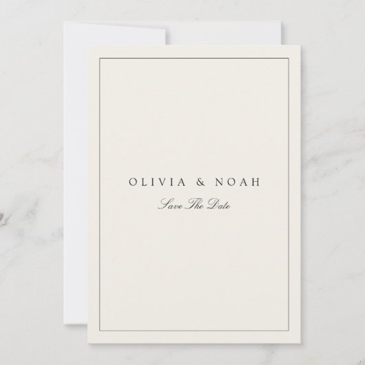 Modern & Elegant Beige Save The Date Wedding Kaart (Voorkant)