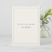 Modern & Elegant Beige Save The Date Wedding Kaart (Staand voorkant)