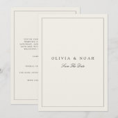 Modern & Elegant Beige Save The Date Wedding Kaart (Voorkant / Achterkant)