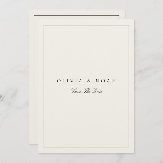 Modern & Elegant Beige Save The Date Wedding Kaart (Voorkant / Achterkant)
