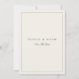 Modern & Elegant Beige Save The Date Wedding Kaart