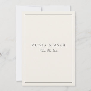 Modern & Elegant Beige Save The Date Wedding Kaart
