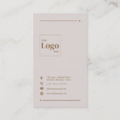 Modern Elegant Beige Social Media LinkedIn Visitekaartje (Achterkant)