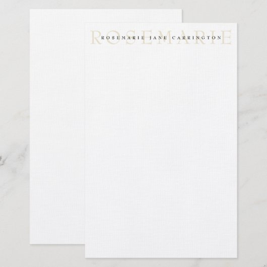 Modern Elegant Beige Specialized Stationery Briefpapier (Voorkant / Achterkant)