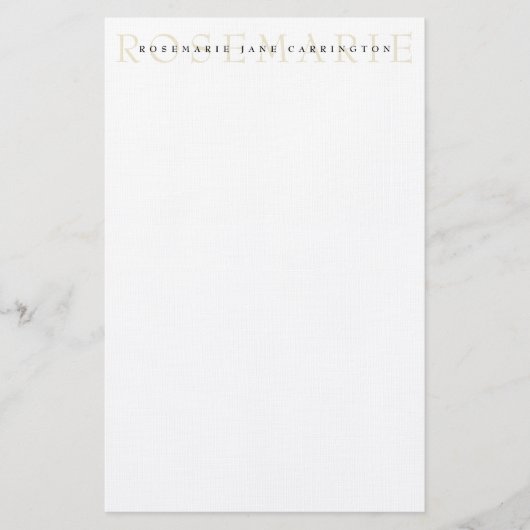 Modern Elegant Beige Specialized Stationery Briefpapier (Voorkant)