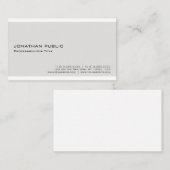 Modern Elegant Beige Wit Professioneel Minimalist Visitekaartje (Voorkant / Achterkant)