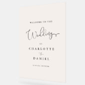 Modern, Elegant, beige-wit-transparant, Script, Acryl Bord (Hoek)