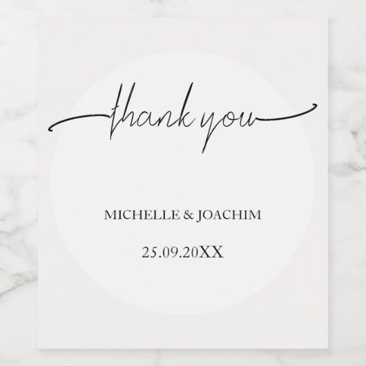 Modern Elegant Beige Wit Wijn Etiket (Enkel label)