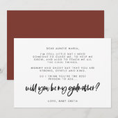 Modern elegant... ben je mijn Godmoeder sms Kaart (Voorkant / Achterkant)