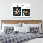 Modern Elegant Best Dad Ever 2 Photos Fathers Day Canvas Afdruk (Insitu (Slaapkamer))
