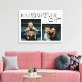 Modern Elegant Best Dad Ever 2 Photos Fathers Day Canvas Afdruk (Insitu (Woonkamer))