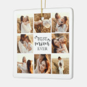 Modern Elegant Best Mom Ever Cute Photo Collage Keramisch Ornament (Links)