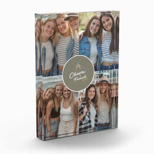 Modern Elegant Beste Vrienden Stijlvolle Besties C Fotoblokken (Links)