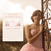 Modern Elegant Bilingual Quinceanera Birthday Kaart