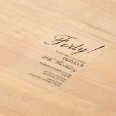 Modern Elegant Birthday Party Black Text Acryl Uitnodigingen (Laagn)