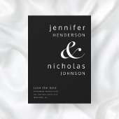 Modern Elegant Black Ampersand Typography Wedding Save The Date
