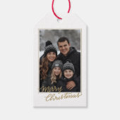 Modern Elegant Black and Gold Family Photo Cadeaulabel (Voorkant)