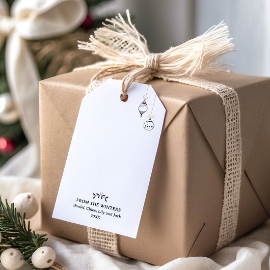 Modern Elegant Black and Gold Family Photo Cadeaulabel