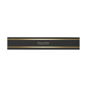 Modern Elegant Black and Gold Wedding Invitation Uitnodigingen Wikkel (Vlak)