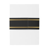 Modern Elegant Black and Gold Wedding Invitation Uitnodigingen Wikkel (Achterkant Voorbeeld)