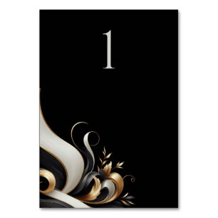 Modern Elegant Black and Gold Wedding Kaart
