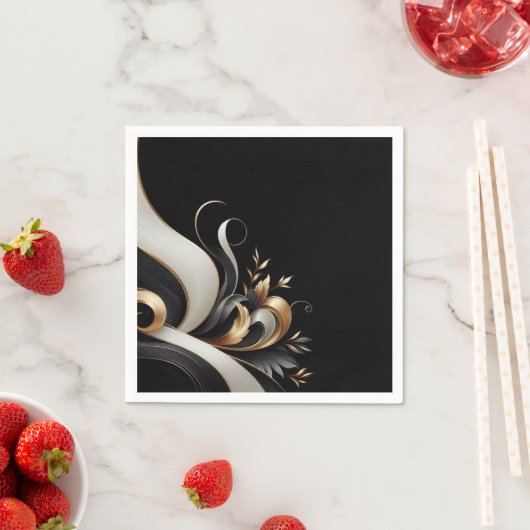 Modern Elegant Black and Gold Wedding Servet (Insitu)