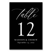 Modern Elegant Black and White Calligraphy Wedding Kaart (Achterkant)