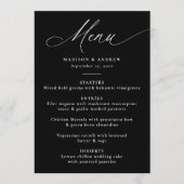 Modern Elegant Black and White Calligraphy Wedding Menu (Voorkant)