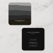 Modern Elegant Black and White Degradation Vierkante Visitekaartje (Voorkant / Achterkant)