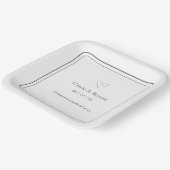 Modern Elegant Black and White Minimalist Wedding Papieren Bordje (Gebogen)