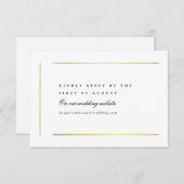 Modern Elegant Black and White Minimalist Wedding RSVP Kaartje (Voorkant / Achterkant)