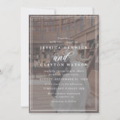 Modern Elegant Black and White Photo Lijst Wedding Kaart (Voorkant)