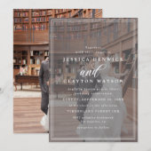 Modern Elegant Black and White Photo Lijst Wedding Kaart (Voorkant / Achterkant)