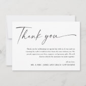 Modern Elegant Black and White Photo Wedding Bedankkaart (Voorkant)