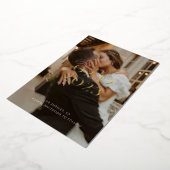 Modern Elegant Black and White Photo Wedding Folie Uitnodiging (Gedraaid)