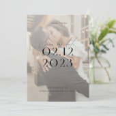 Modern Elegant Black and White Photo Wedding Kaart (Staand voorkant)