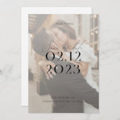 Modern Elegant Black and White Photo Wedding Kaart (Voorkant / Achterkant)