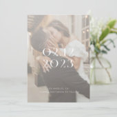 Modern Elegant Black and White Photo Wedding Kaart (Staand voorkant)