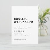 Modern Elegant Black and White Photo Wedding Kaart (Staand voorkant)