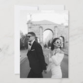 Modern Elegant Black and White Photo Wedding Kaart (Achterkant)