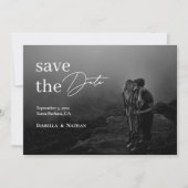 Modern Elegant Black and White Photo Wedding Save The Date (Voorkant)