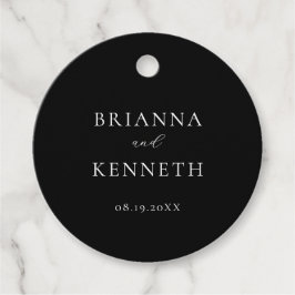 Modern Elegant Black and White Wedding Bedankjes Labels