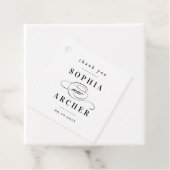 Modern Elegant Black and White Wedding Bedankjes Labels (In situ)