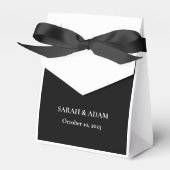 Modern Elegant Black and White Wedding Favor Box Bedankdoosjes (Voorkant Zijde)