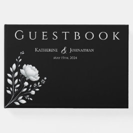 Modern Elegant Black and White Wedding Gastenboek