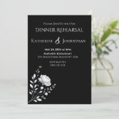 Modern Elegant Black and White Wedding Kaart (Staand voorkant)