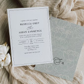 Modern Elegant Black and White Wedding Kaart