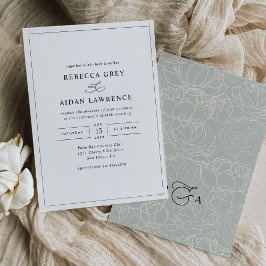 Modern Elegant Black and White Wedding Kaart