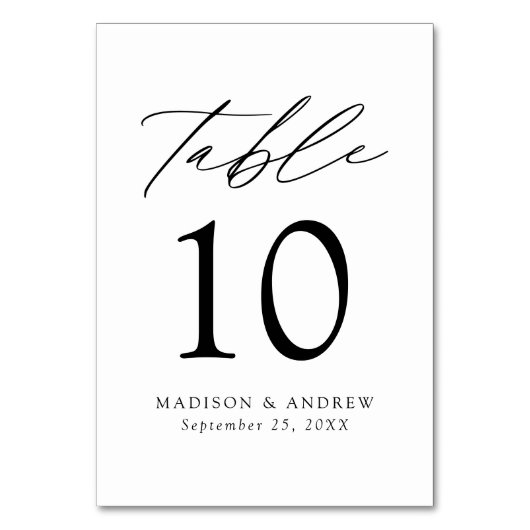 Modern Elegant Black and White Wedding Kaart (Voorkant)